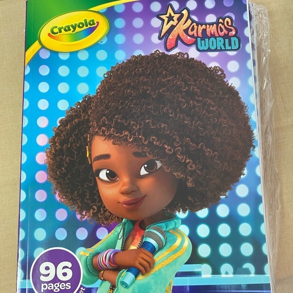 Set of 4- Crayola Karma’s World 96 pages Coloring Book with Stickers (AH)